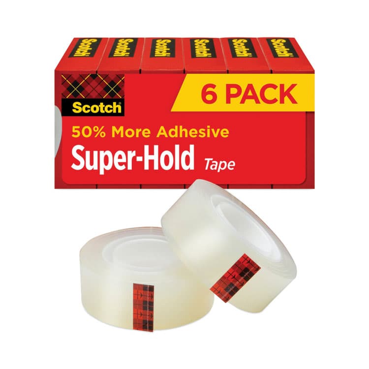 3M/COMMERCIAL TAPE DIV. Super-Hold Tape Refill, 1" Core, 0.75" x 27.77 yds, Transparent, 6/Pack (MMM700K6)