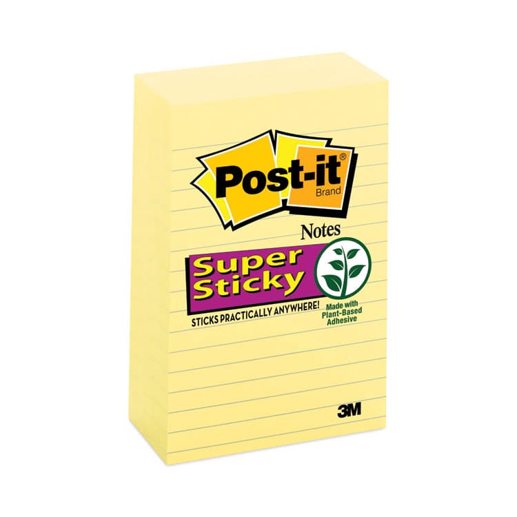 3M/COMMERCIAL TAPE DIV. Pads in Canary Yellow, Note Ruled, 4" x 6", 90 Sheets/Pad, 5 Pads/Pack (MMM6605SSCY)