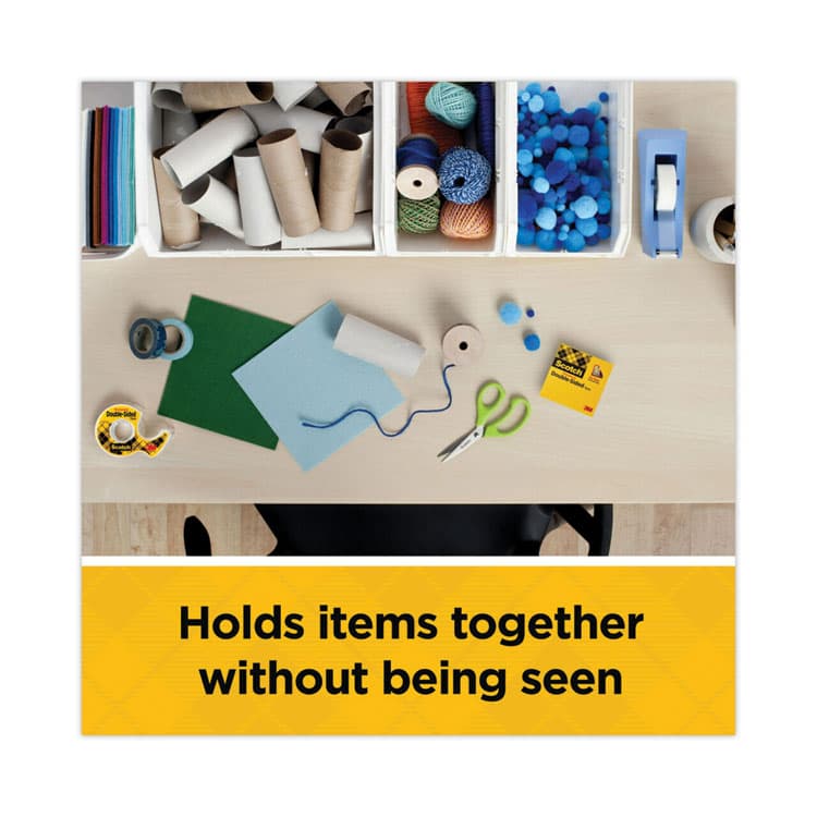 3M/COMMERCIAL TAPE DIV. Double-Sided Tape with Dispenser, 1" Core, 0.5" x 75 ft, Clear, 6/Pack (MMM6656PKC40) thumbnail 4