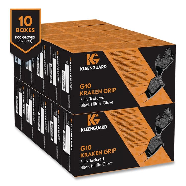KIMBERLY CLARK G10 Kraken Grip Nitrile Gloves, Small, 6 mil Thick, 9.5" Long, Black, 100/Box, 10 Boxes/Carton (ANS49275) thumbnail 3