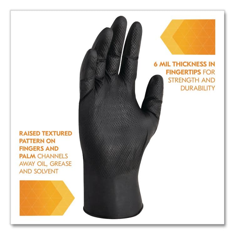 KIMBERLY CLARK G10 Kraken Grip Nitrile Gloves, Small, 6 mil Thick, 9.5" Long, Black, 100/Box, 10 Boxes/Carton (ANS49275) thumbnail 4