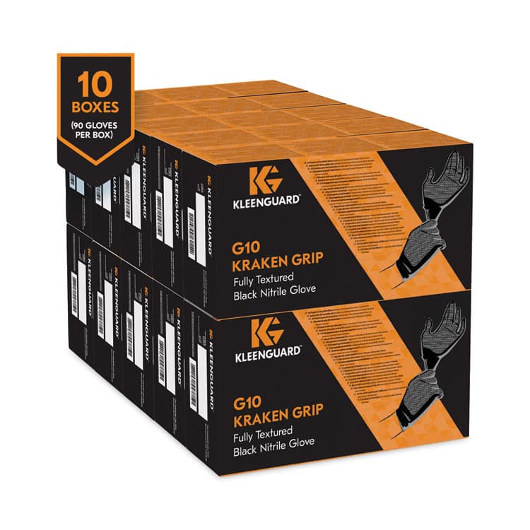 KIMBERLY CLARK G10 Kraken Grip Nitrile Gloves, Powder-Free, XX-Large, 6 mil Thick, 9.5" Long, Black, 90/Box, 10 Boxes/Carton (ANS49279) thumbnail 3