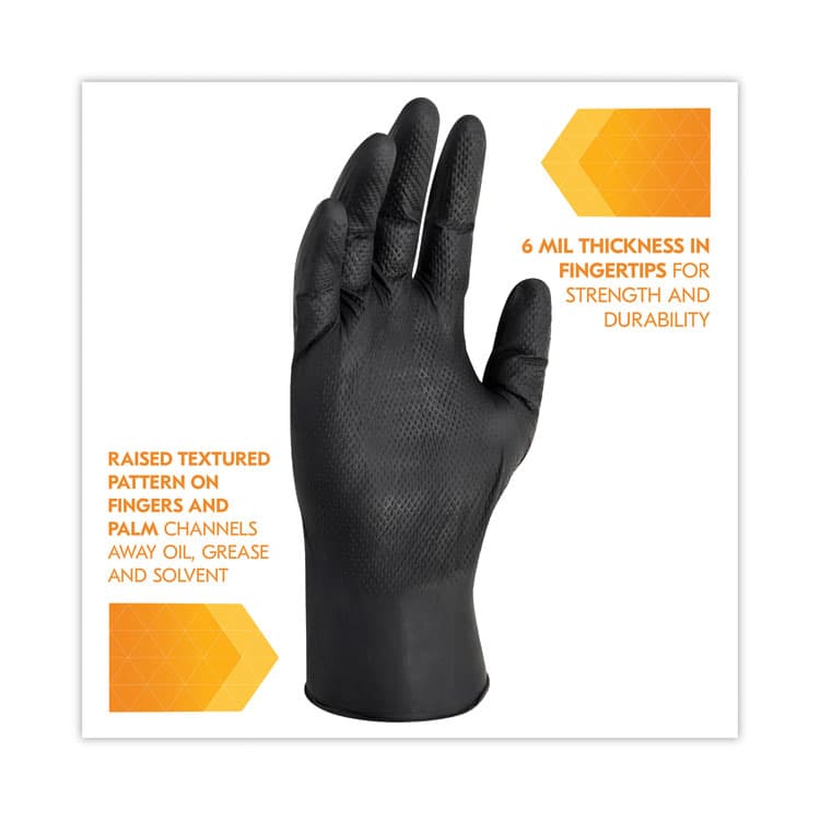 KIMBERLY CLARK G10 Kraken Grip Nitrile Gloves, Powder-Free, X-Large, 6 mil Thick, 9.5" Long, Black, 90/Box, 10 Boxes/Carton (ANS49278) thumbnail 3