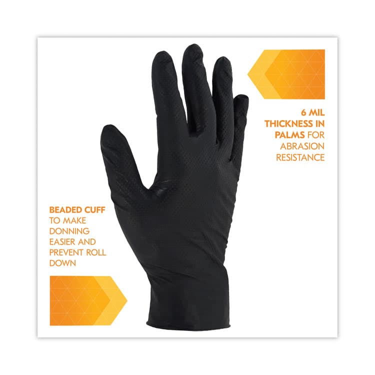KIMBERLY CLARK G10 Kraken Grip Nitrile Gloves, Powder-Free, XX-Large, 6 mil Thick, 9.5" Long, Black, 90/Box, 10 Boxes/Carton (ANS49279) thumbnail 4