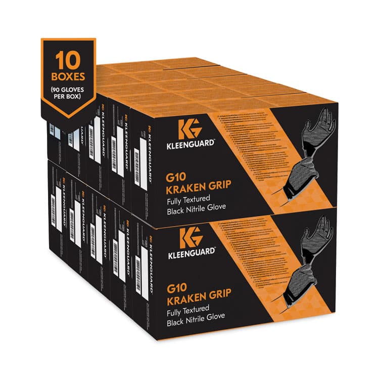 KIMBERLY CLARK G10 Kraken Grip Nitrile Gloves, Powder-Free, X-Large, 6 mil Thick, 9.5" Long, Black, 90/Box, 10 Boxes/Carton (ANS49278) thumbnail 2