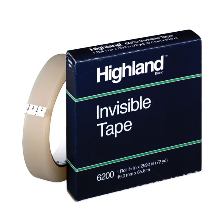 3M/COMMERCIAL TAPE DIV. Invisible Permanent Mending Tape, 3" Core, 0.75" x 72 yds, Clear (MMM6200342592)