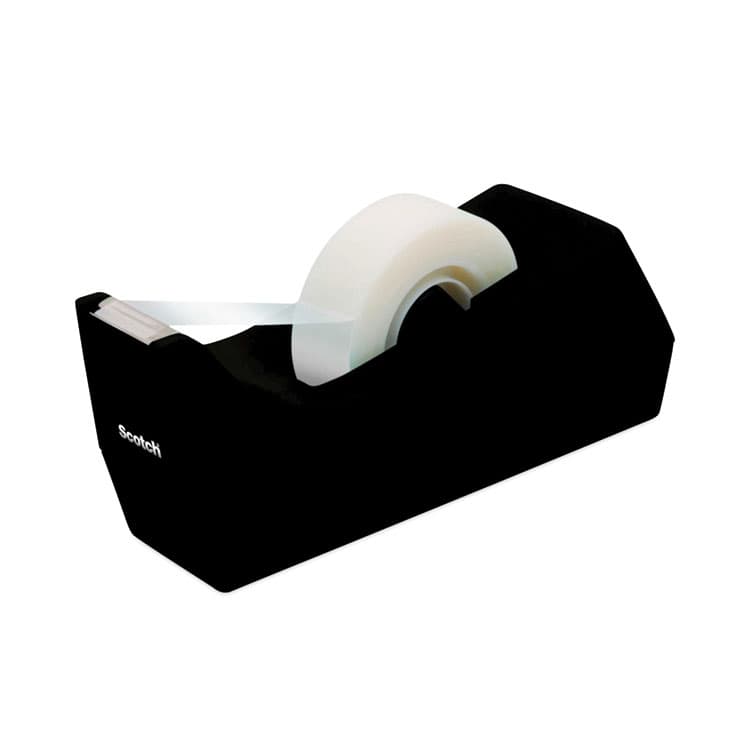 3M/COMMERCIAL TAPE DIV. Desktop Tape Dispenser, Weighted Non-Skid Base, 1" Core, Black (MMMC38BK) thumbnail 2