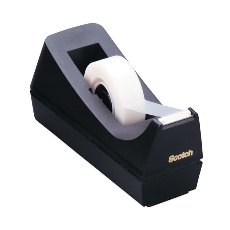 3M/COMMERCIAL TAPE DIV. Desktop Tape Dispenser, Weighted Non-Skid Base, 1" Core, Black (MMMC38BK)