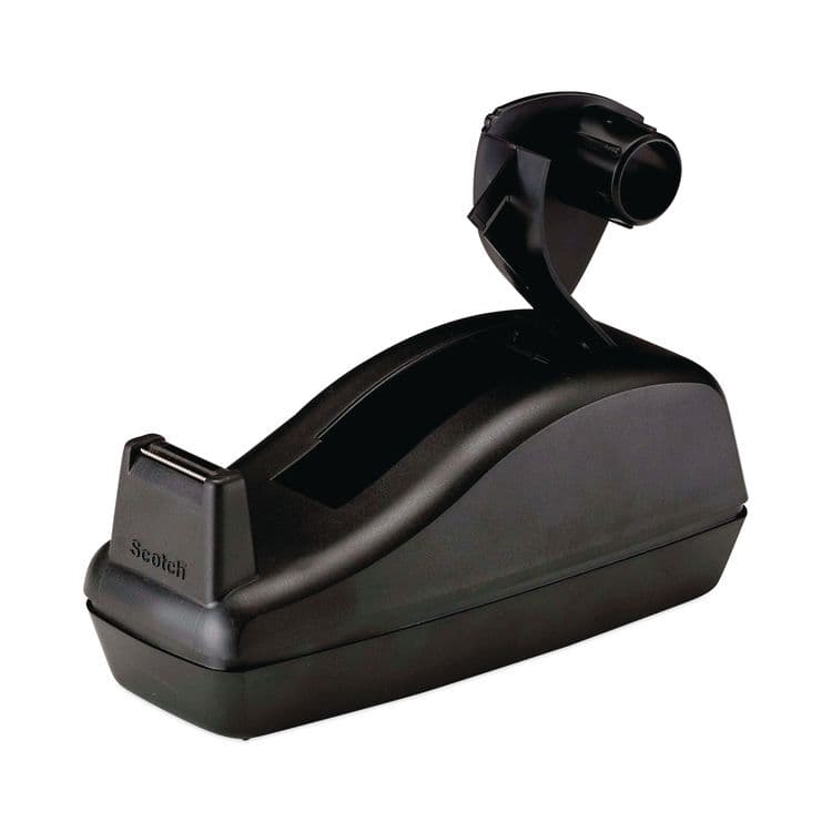 3M/COMMERCIAL TAPE DIV. Deluxe Desktop Tape Dispenser, Heavily Weighted, Attached 1" Core, Black (MMMC40BK)