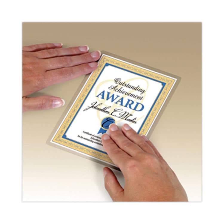 3M/COMMERCIAL TAPE DIV. Self-Sealing Laminating Pouches, 9.5 mil, 9" x 11.5", Gloss Clear, 25/Pack (MMMLS85425G) thumbnail 2