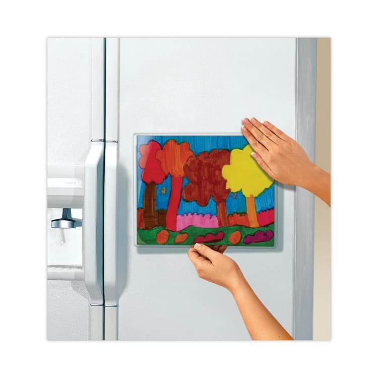 3M/COMMERCIAL TAPE DIV. Display Pocket, Removable Interlocking Fasteners, Plastic, 8.5 x 11, Clear (MMMWL854C) thumbnail 2