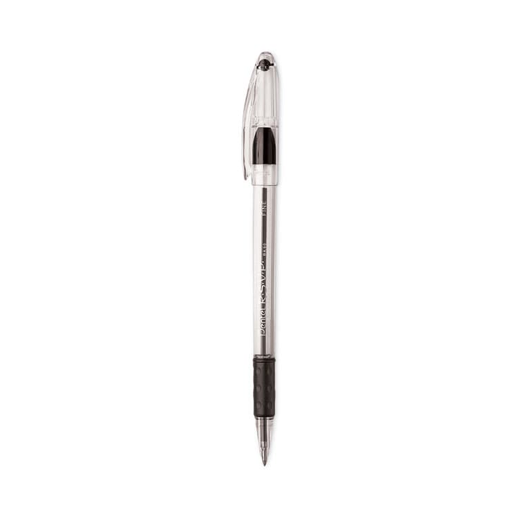 PENTEL OF AMERICA R.S.V.P. Ballpoint Pen Value Pack, Stick, Fine 0.7 mm, Black Ink, Clear/Black Barrel, 24/Pack (PENBK90ASW2)