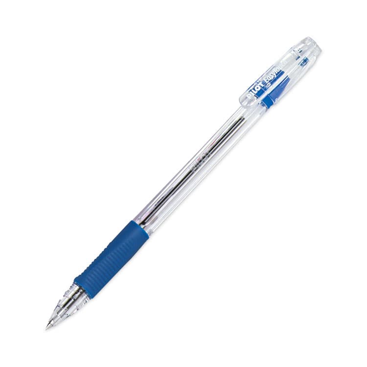 PILOT CORP. OF AMERICA EasyTouch Ballpoint Pen, Stick, Fine 0.7 mm, Blue Ink, Clear/Blue Barrel, Dozen (PIL32002) thumbnail 4