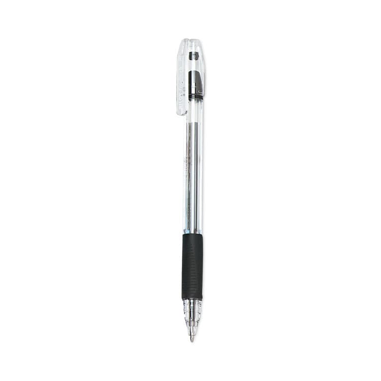 PILOT CORP. OF AMERICA EasyTouch Ballpoint Pen, Stick, Medium 1 mm, Black Ink, Clear/Black Barrel, Dozen (PIL32010)