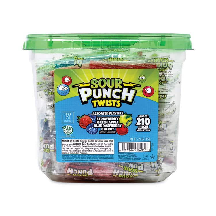 AMERICAN LICORICE COMPANY Twists, Variety, 2.59 lb Tub, Approx. 210 Pieces (GRR20916848)