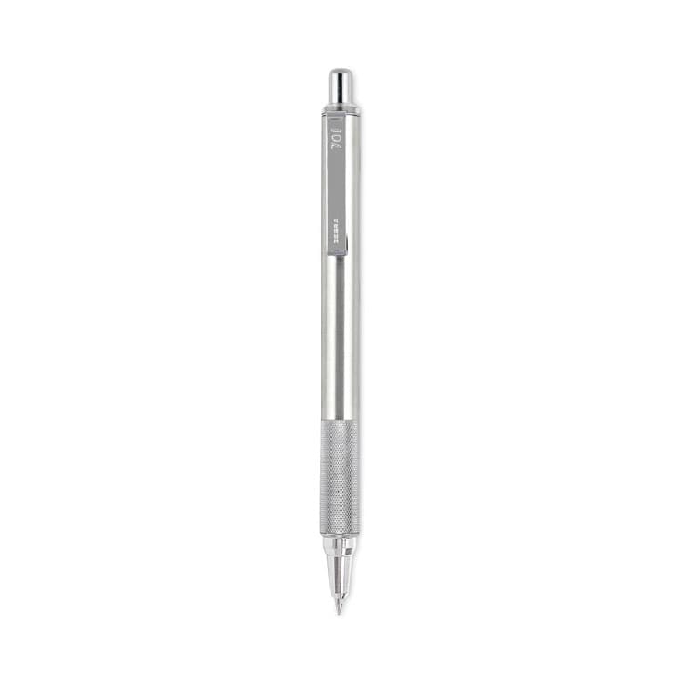 ZEBRA PEN CORP. F-701 Ballpoint Pen, Retractable, Fine 0.7 mm, Black Ink, Stainless Steel/Black Barrel (ZEB29411)