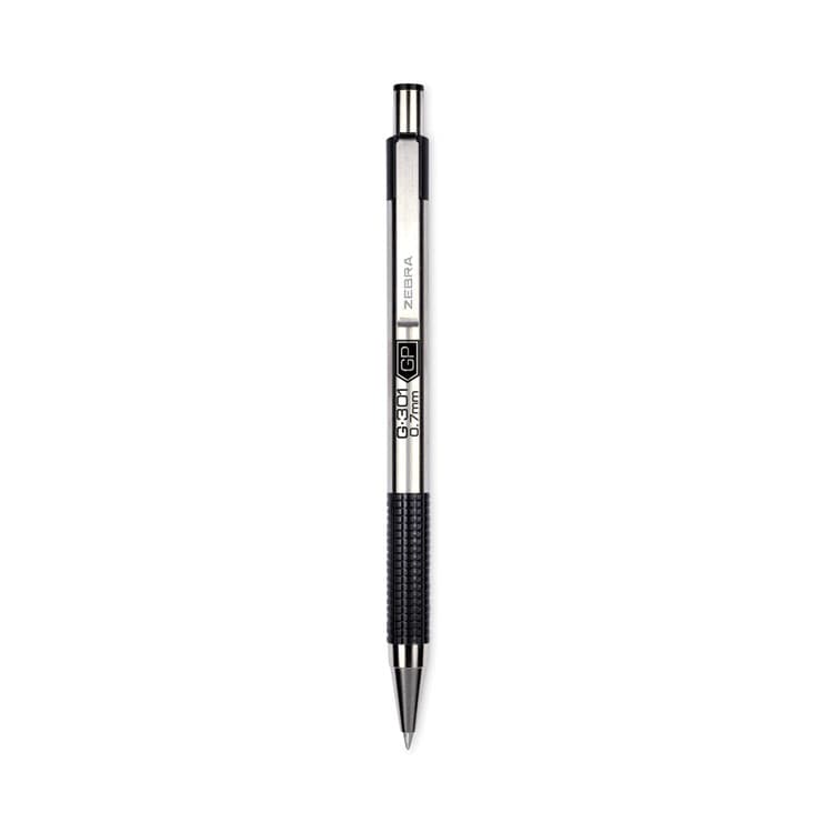 ZEBRA PEN CORP. G-301 Gel Pen, Retractable, Medium 0.7 mm, Black Ink, Stainless Steel/Black Barrel (ZEB41311) thumbnail 2
