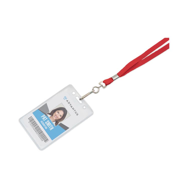 ADVANTUS CORPORATION Deluxe Lanyards, Metal J-Hook Fastener, 36" Long, Red, 24/Box (AVT75425) thumbnail 3