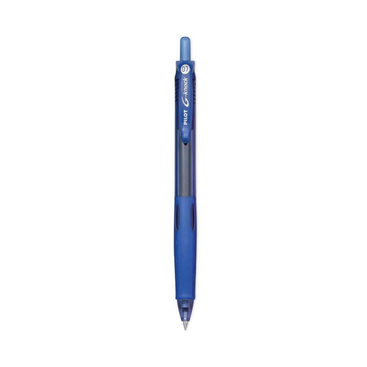 PILOT CORP. OF AMERICA G-Knock BeGreen Gel Pen, Retractable, Fine 0.7 mm, Blue Ink, Translucent Blue/Blue Barrel, Dozen (PIL31507)