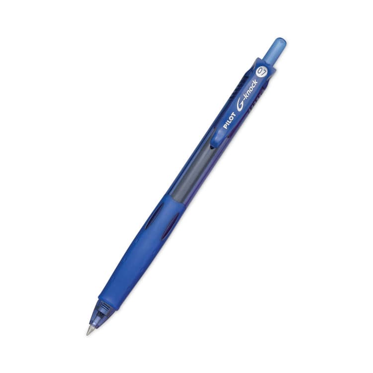 PILOT CORP. OF AMERICA G-Knock BeGreen Gel Pen, Retractable, Fine 0.7 mm, Blue Ink, Translucent Blue/Blue Barrel, Dozen (PIL31507) thumbnail 4