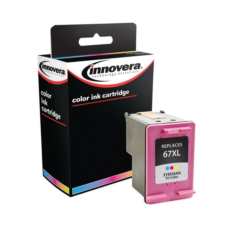 INNOVERA Remanufactured Tri-Color Ink, Replacement for 67XL (3YM58AN), 200 Page-Yield (IVR3YM58AN)