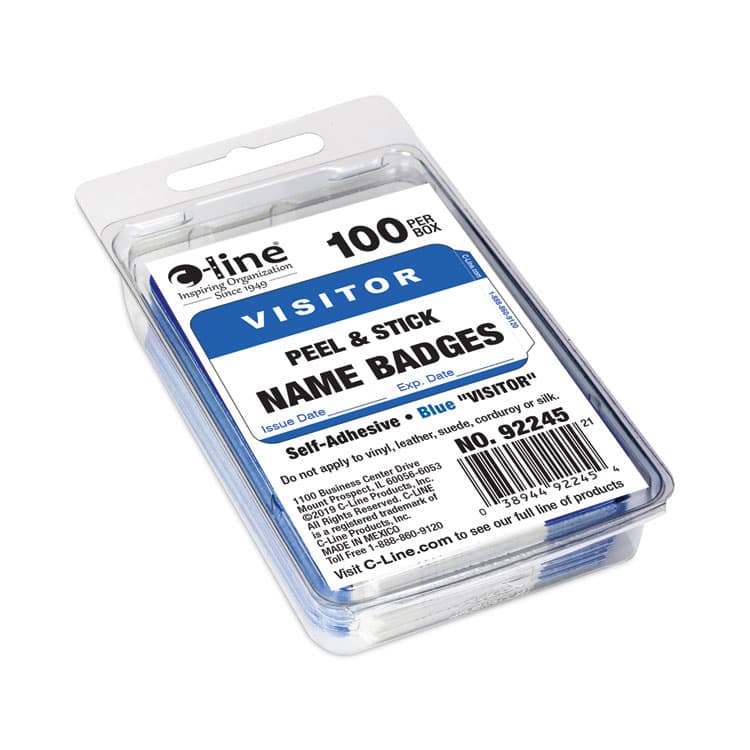 C-LINE PRODUCTS, Self-Adhesive Name Badges, Hello My Name Is, Blue, 3.5 x 2.25, 100/BX (CLI92245BX) thumbnail 3