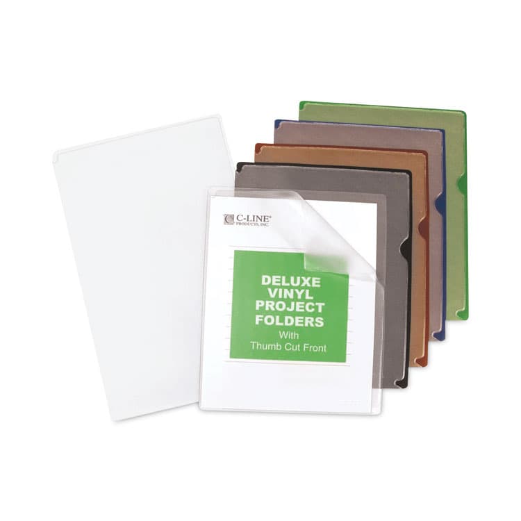 C-LINE PRODUCTS, Deluxe Vinyl Project Folders, Letter Size, Assorted Colors, 35/Box (CLI62150) thumbnail 3