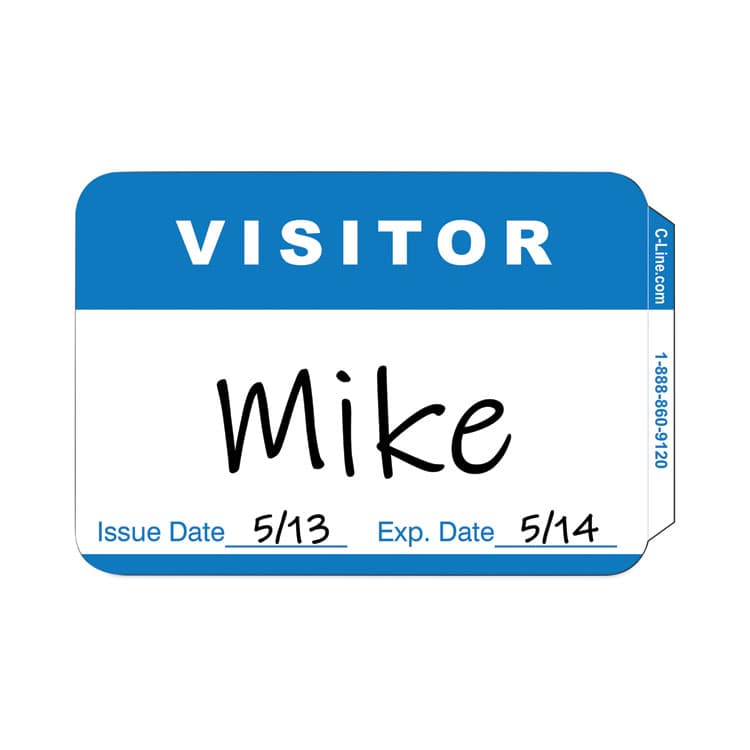 C-LINE PRODUCTS, Self-Adhesive Name Badges, Hello My Name Is, Blue, 3.5 x 2.25, 100/BX (CLI92245BX)