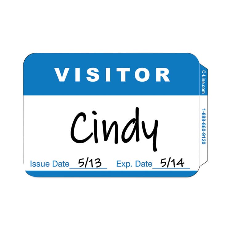 C-LINE PRODUCTS, Self-Adhesive Name Badges, Hello My Name Is, Blue, 3.5 x 2.25, 100/BX (CLI92245BX) thumbnail 2