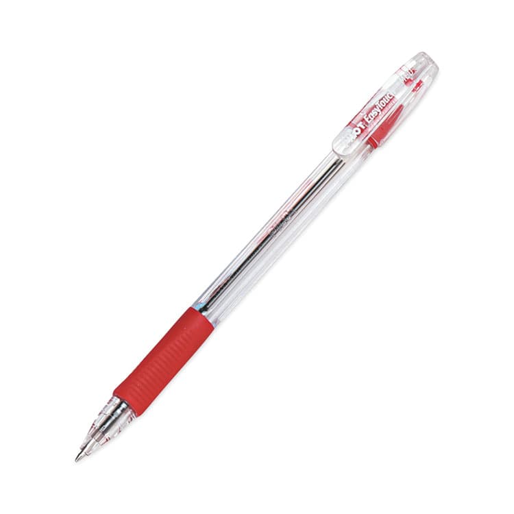 PILOT CORP. OF AMERICA EasyTouch Ballpoint Pen, Stick, Medium 1 mm, Red Ink, Clear/Red Barrel, Dozen (PIL32012) thumbnail 4