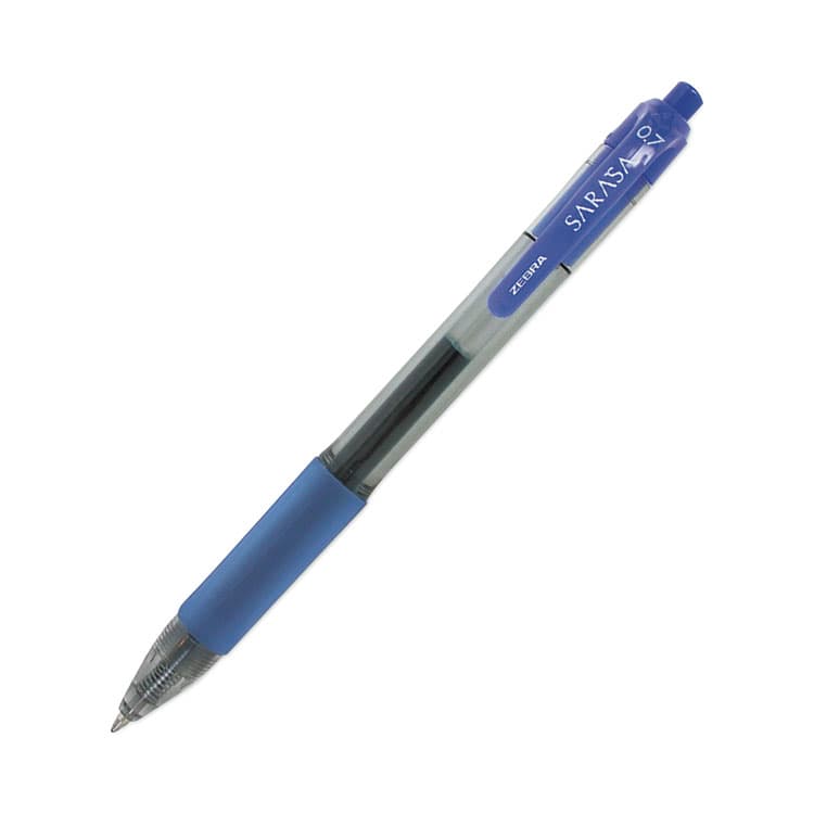 ZEBRA PEN CORP. Sarasa Dry Gel X20 Gel Pen, Retractable, Medium 0.7 mm, Blue Ink, Clear/Blue Barrel, 12/Pack (ZEB46820) thumbnail 3