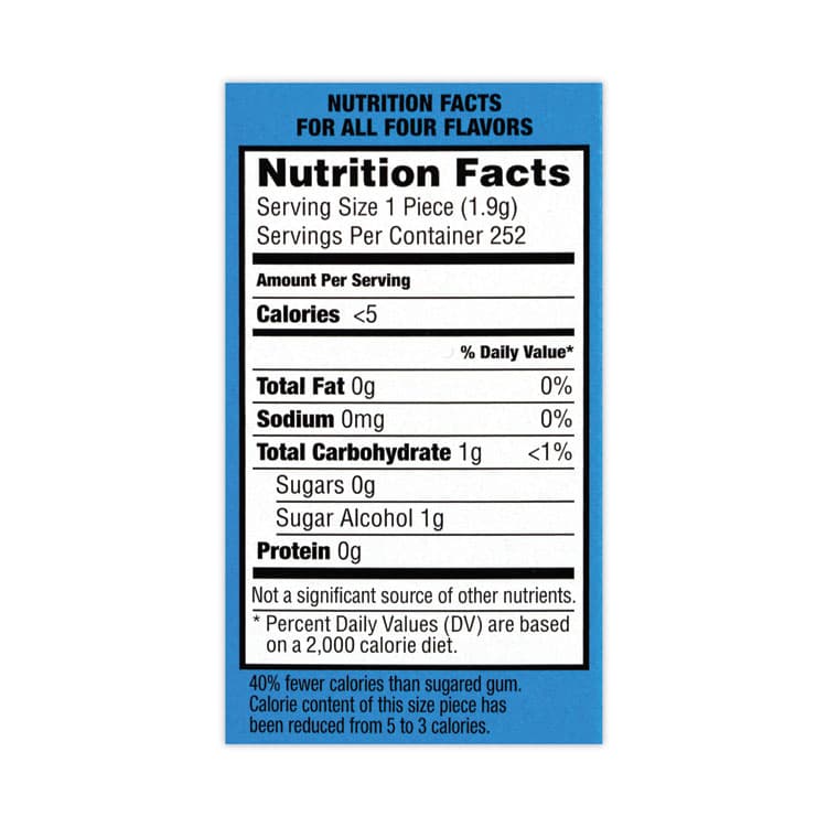 THE WRIGLEY COMPANY Sugar-Free Chewing Gum Variety Box, Four Mint Flavors, 14 Pieces/Pack, 18 Packs/Carton (GRR22000568) thumbnail 3