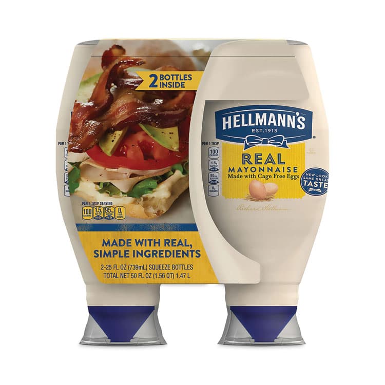 UNILEVER Real Mayonnaise, 25 oz Bottle, 2/Pack (GRR22000476) thumbnail 2