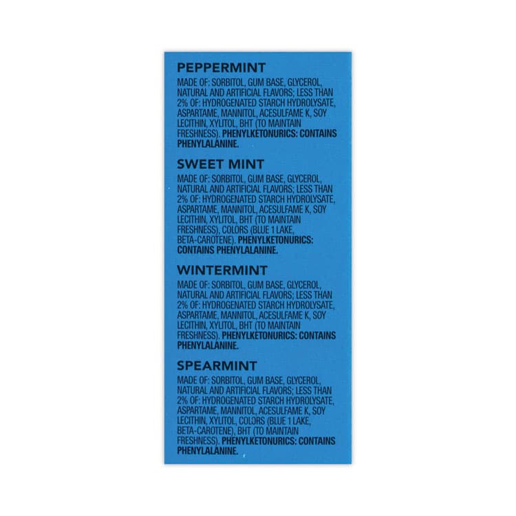 THE WRIGLEY COMPANY Sugar-Free Chewing Gum Variety Box, Four Mint Flavors, 14 Pieces/Pack, 18 Packs/Carton (GRR22000568) thumbnail 4