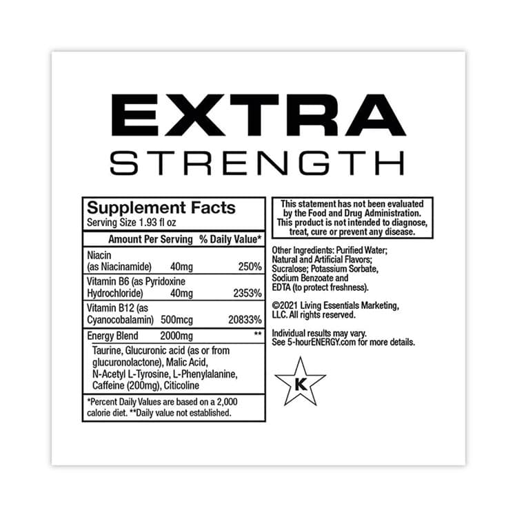 ADVANTUS CORPORATION Extra Strength Energy Drink, Berry, 1.93 oz Bottle, 24/Carton (GRR22000631) thumbnail 4