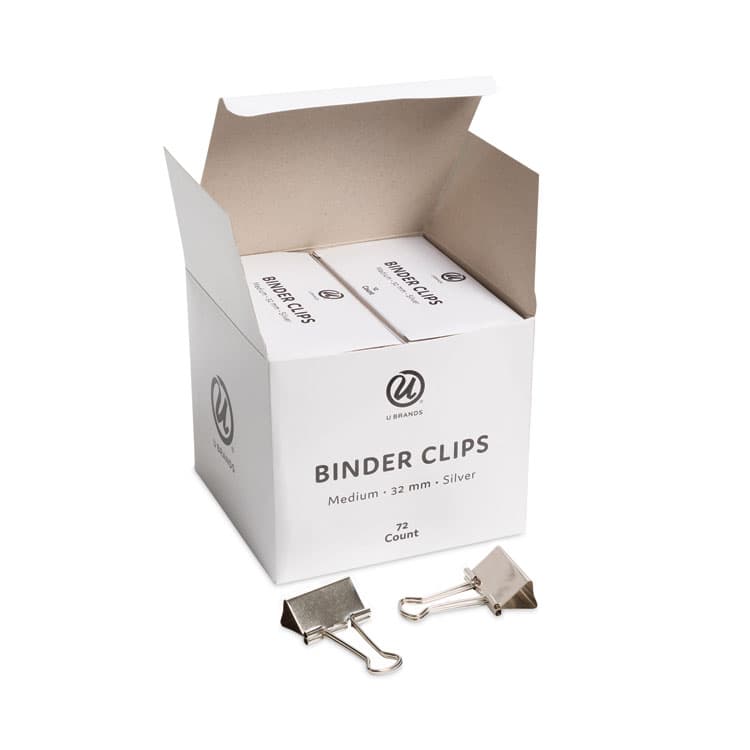 U BRANDS Binder Clips, Medium, Silver, 72/Pack (UBR3604U0624) thumbnail 4