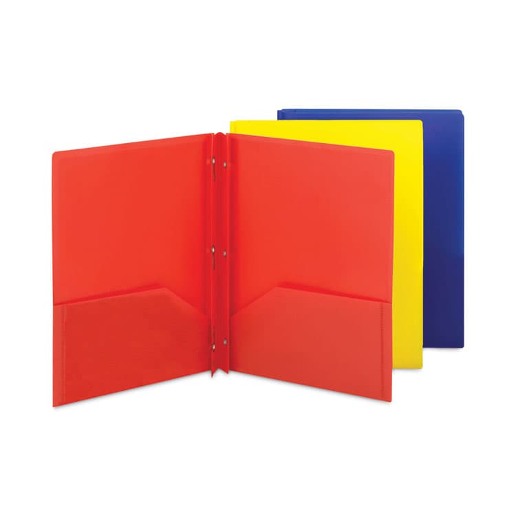 SMEAD MANUFACTURING CO. Poly Two-Pocket Folder with Fasteners, Accommodates (130) 11 x 8.5 Sheets, Assorted Colors, 6/Pack (SMD87746) thumbnail 3