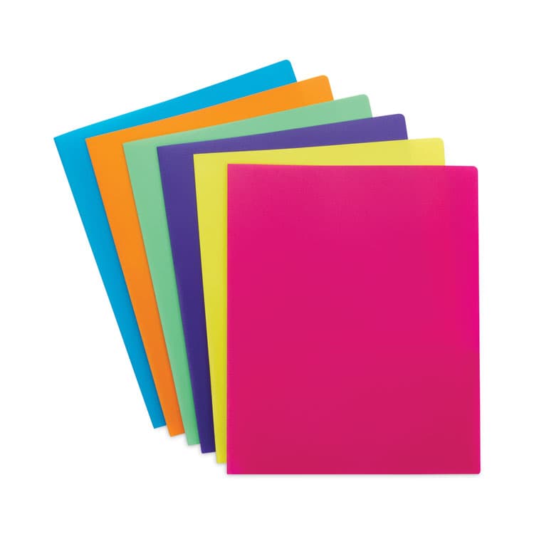 SMEAD MANUFACTURING CO. Poly Two-Pocket Folders, Accommodates (100) 11 x 8.5 Sheets, Assorted Colors, 6/Pack (SMD87761) thumbnail 4
