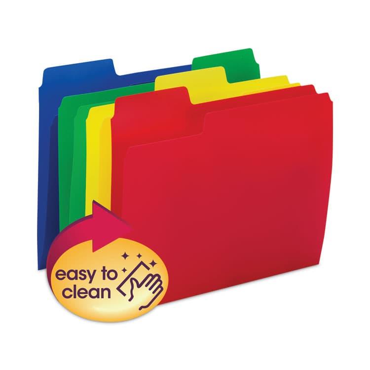 SMEAD MANUFACTURING CO. SuperTab Top Tab File Folders, 1/3-Cut Tabs: Assorted, Letter Size, 0.75" Expansion, Polypropylene, 12/Pack (SMD10516) thumbnail 2