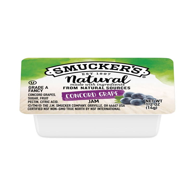 J.M. SMUCKER CO. Smuckers 1/2 Ounce Natural Jam, 0.5 oz Container, Concord Grape, 200/Carton (SMU8202)