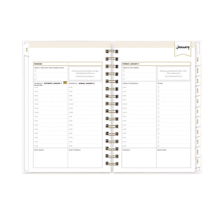 BLUE SKY Day Designer Navy Stripe Daily/Monthly Planner, Horizontal Stripe Artwork, 8 x 5, Navy/White Cover, 12-Month (Jan-Dec): 2026 (BLS103623) thumbnail 3