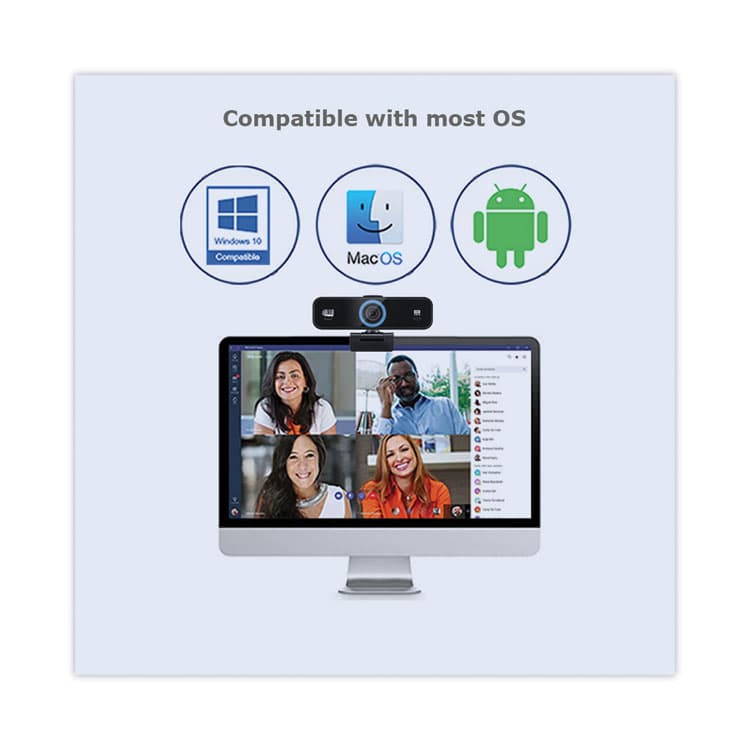 ADESSO Cybertrack K4 4K ULTRA HD Fixed Focus USB Webcam, 3840 pixels x 2160 pixels, Black (ADECYBERTRACKK4) thumbnail 3