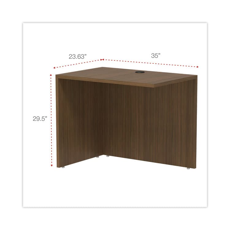 ALERA Alera Valencia Series Reversible Return/Bridge Shell, 35w x 23.63d x 29.5h, Modern Walnut (ALEVA353624WA) thumbnail 2