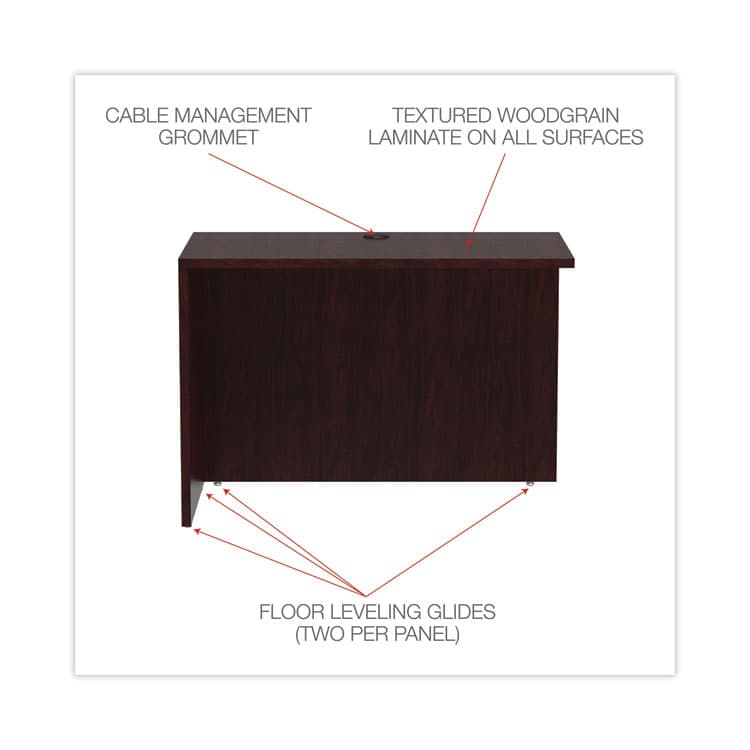 ALERA Alera Valencia Series Reversible Return/Bridge Shell, 42w x 23.63d x 29.5h. Mahogany (ALEVA354224MY) thumbnail 3