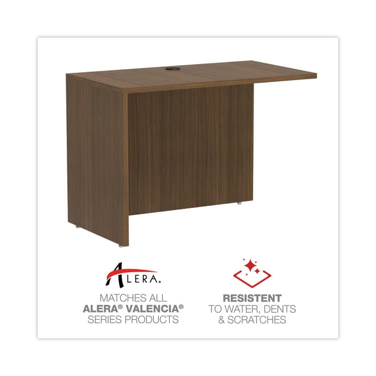 ALERA Alera Valencia Series Reversible Return/Bridge Shell, 42w x 23.63d x 29.5h, Modern Walnut (ALEVA354224WA) thumbnail 4