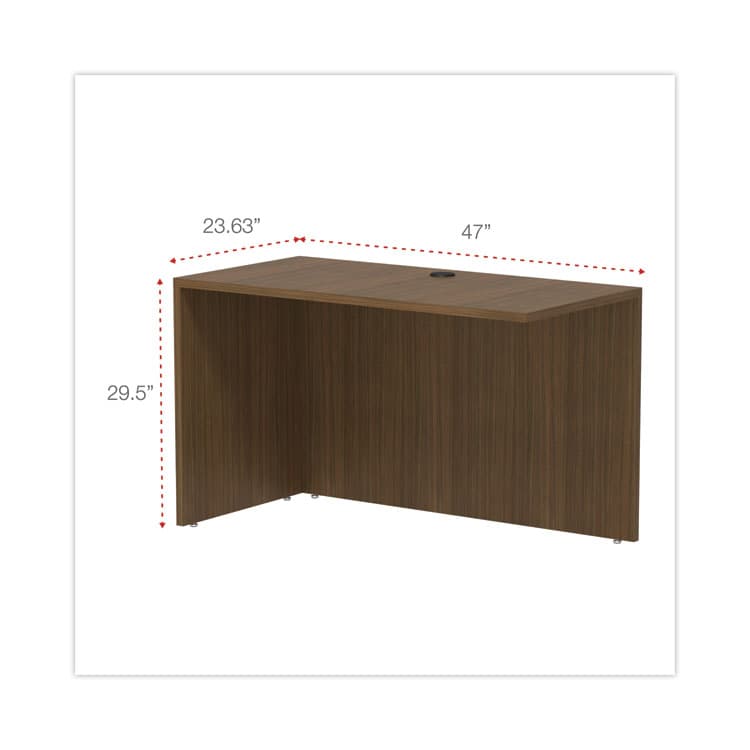 ALERA Alera Valencia Series Reversible Return/Bridge Shell, 47.25w x 23.63d x 29.5h, Modern Walnut (ALEVA354824WA) thumbnail 2