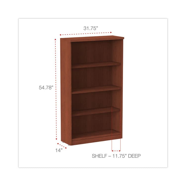 ALERA Alera Valencia Series Bookcase, Four-Shelf, 31.75w x 14d x 54.88h, Medium Cherry (ALEVA635632MC) thumbnail 2