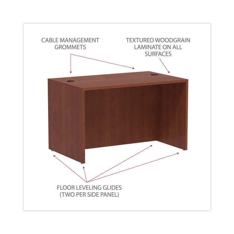 ALERA Alera Valencia Series Straight Front Desk Shell, 47.25" x 29.5" x 29.63", Medium Cherry (ALEVA214830MC) thumbnail 3