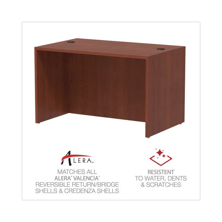 ALERA Alera Valencia Series Straight Front Desk Shell, 47.25" x 29.5" x 29.63", Medium Cherry (ALEVA214830MC) thumbnail 4