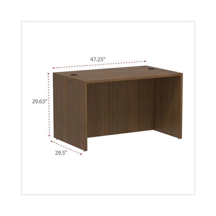 ALERA Alera Valencia Series Straight Front Desk Shell, 47.25" x 29.5" x 29.63", Modern Walnut (ALEVA214830WA) thumbnail 2